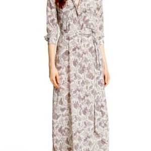 L’agence Cameron snake print still maxi shirtdress